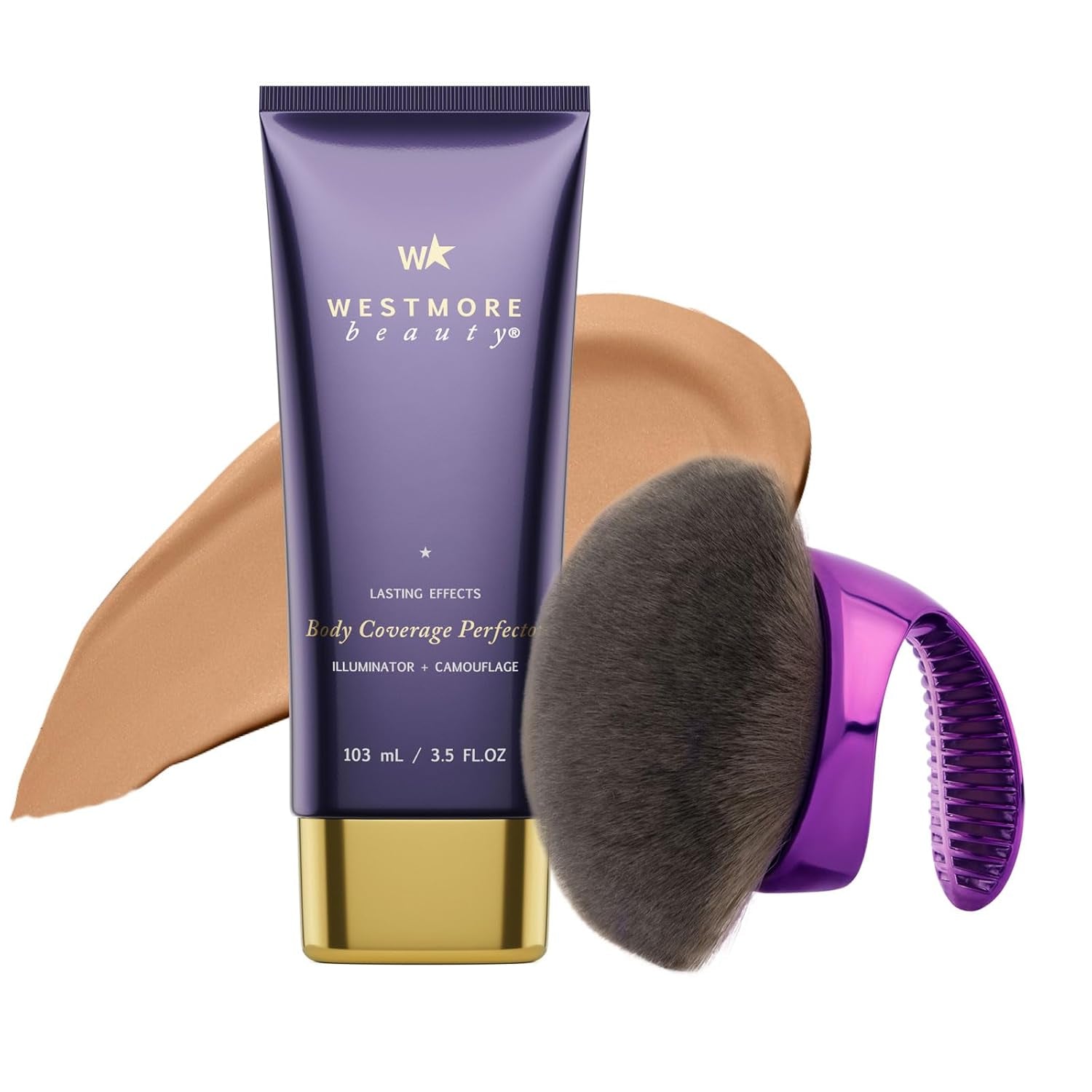 Body Coverage Perfector X Blend & Blur Body Brush Kabuki Brush - Waterproof Leg & Body Makeup - Tattoo Cover up Makeup - 7 Oz Natural Radiance